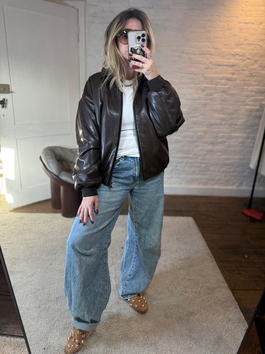 Jack leatherlook bomberjas