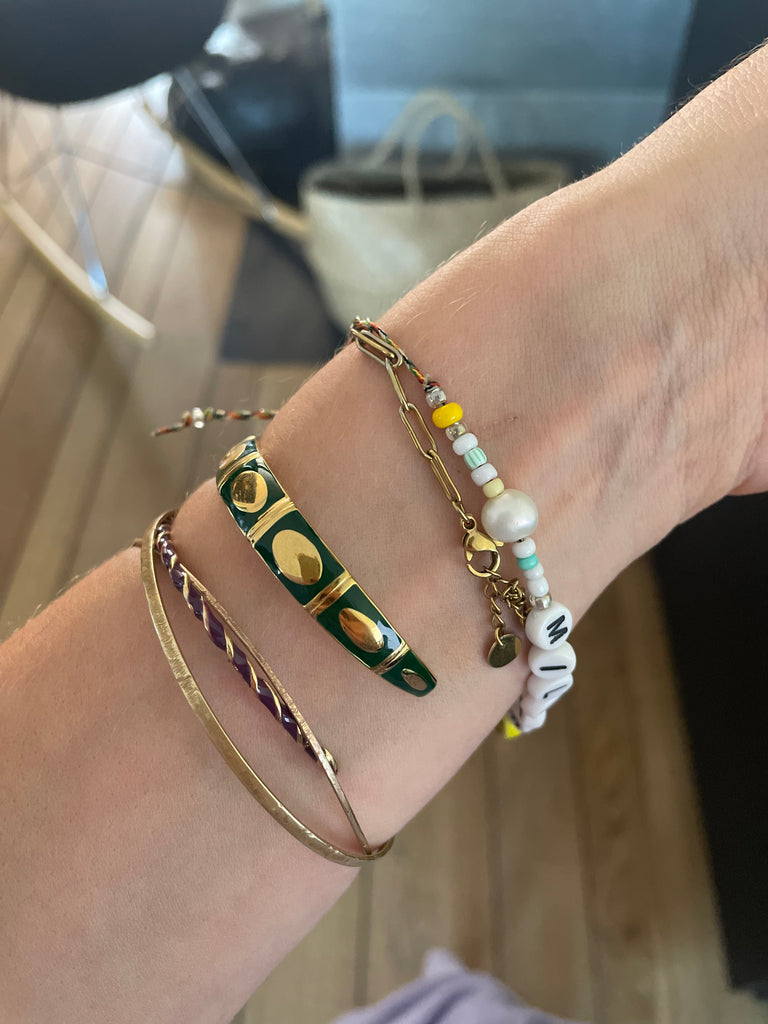 GOLD bracelet - green (7632155345058)